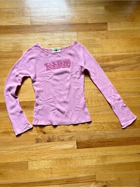 Pink Cashmere Twisted Heart sequin PARIS sweater